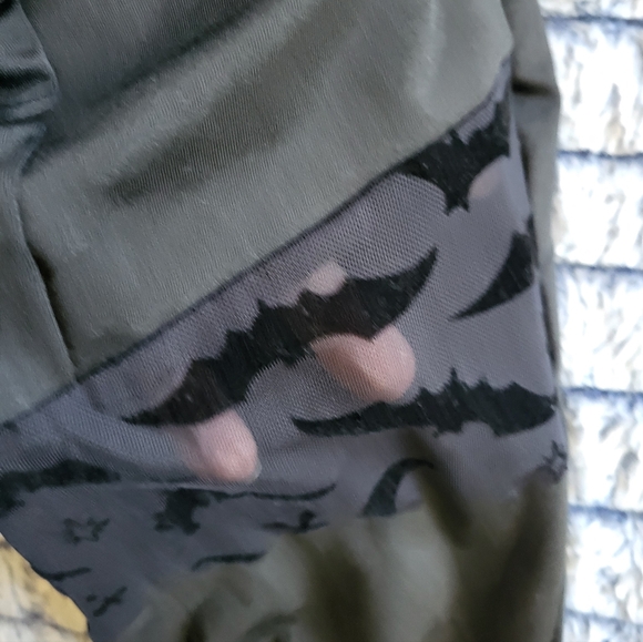 SHEIN Curve 1xl Black Leggings With Sheer Panels And Bats - Picture 3 of 6